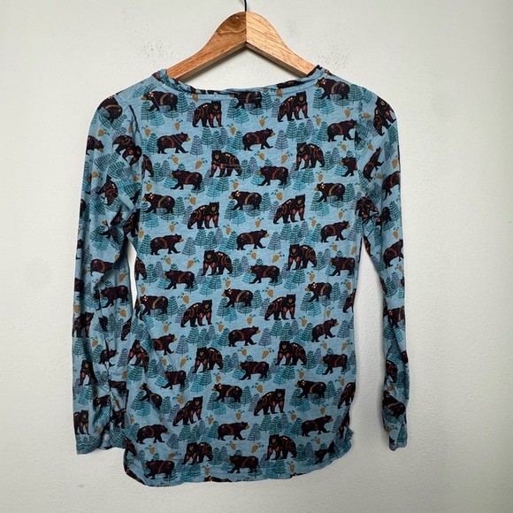 Sundance Novelty Print Bear‎ Print Top Blue Woodland Animal Cottage Bear Small - Picture 5 of 10